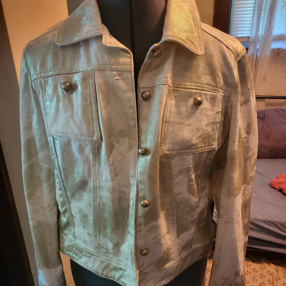 Yvonne Le Marie Gold Paint-splattered Jacket